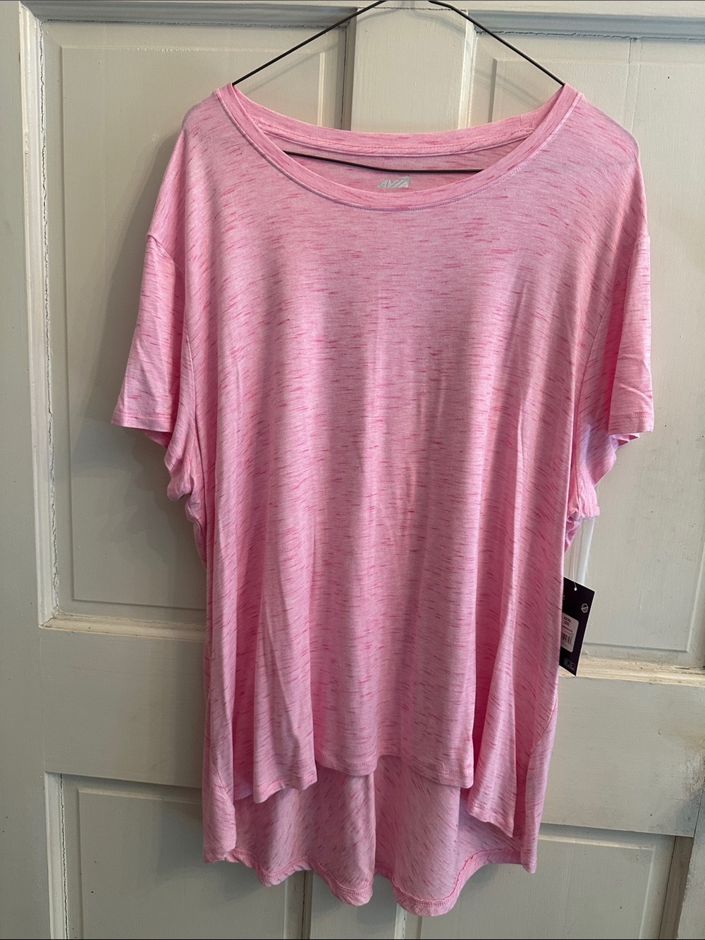 Avia Pink Space-Dye Hi-Low Short Sleeve Tee